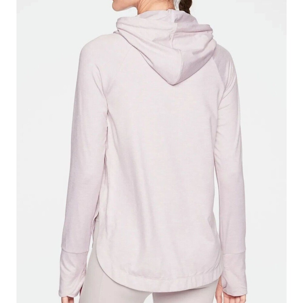 Athleta Hoodie Sweatshirt Uptempo Sz Medium Light Pink Long Relaxed Soft Hiking - Picture 11 of 12